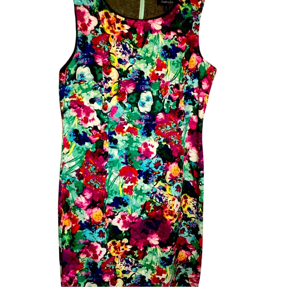 Chadwick’s of Boston Floral Cotton Dress Size 10 Sleeveless Vibrant Summer Dress